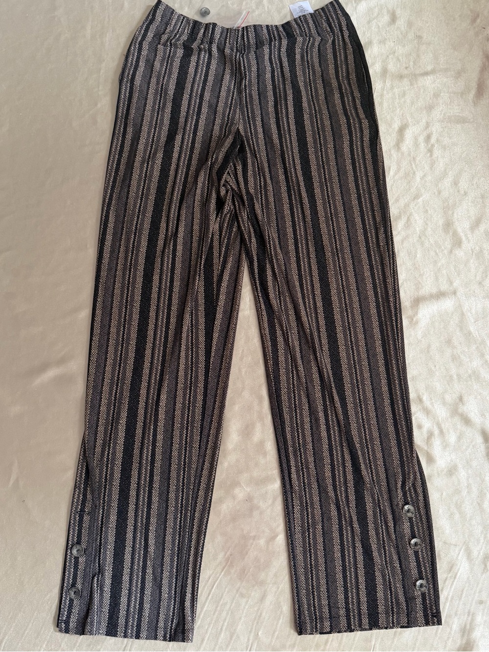 Susan Graver Printed Liquid Knit Pants in Black/Grey size XS